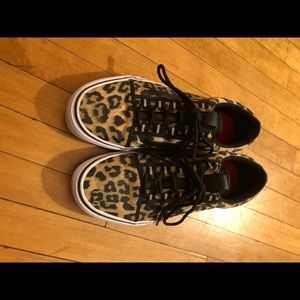 VANS leopard print tie sneakers. US womens 10